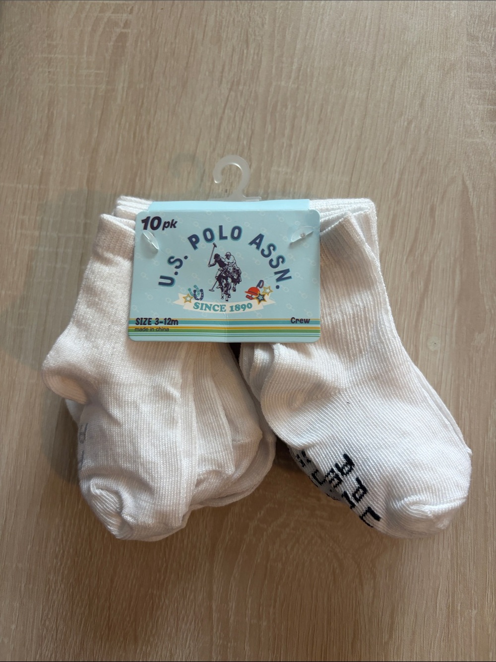 U.S. Polo Assn. White Crew Athletic Socks - 10 Pack